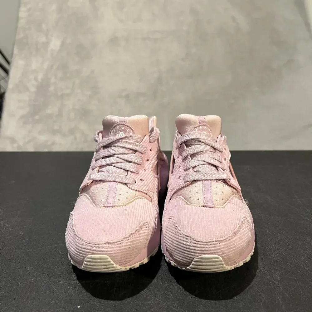 Nike Air Huarache Run Shoes Youth Size 4Y Pink Corduroy AV3700-600 Sneakers
